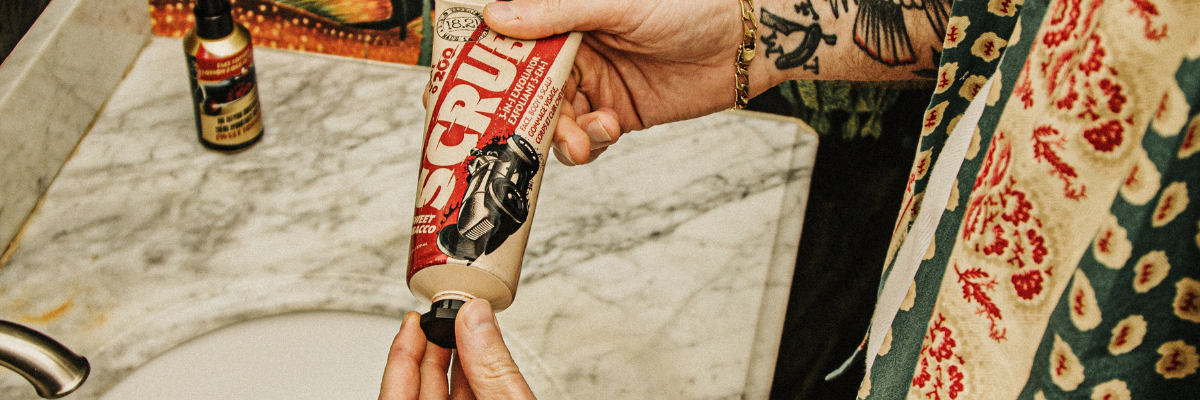 18.21's deep cleansing face and body scrubs buff away dead, flaky skin, rough patches, dirt and oil to prevent clogged skin and acne. Feel like a new man from head to toe.