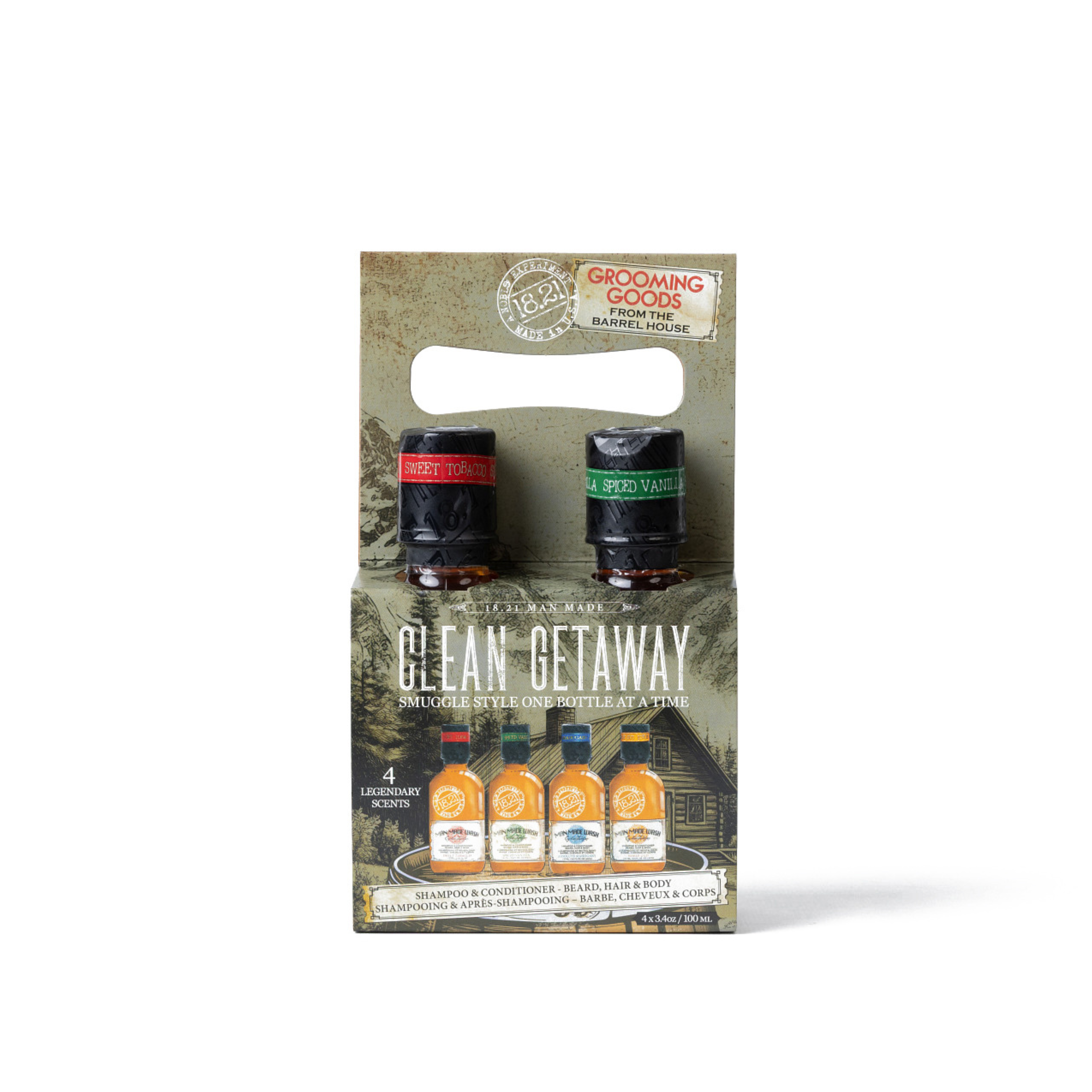 4 pack of 3.4 oz travel size man made wash