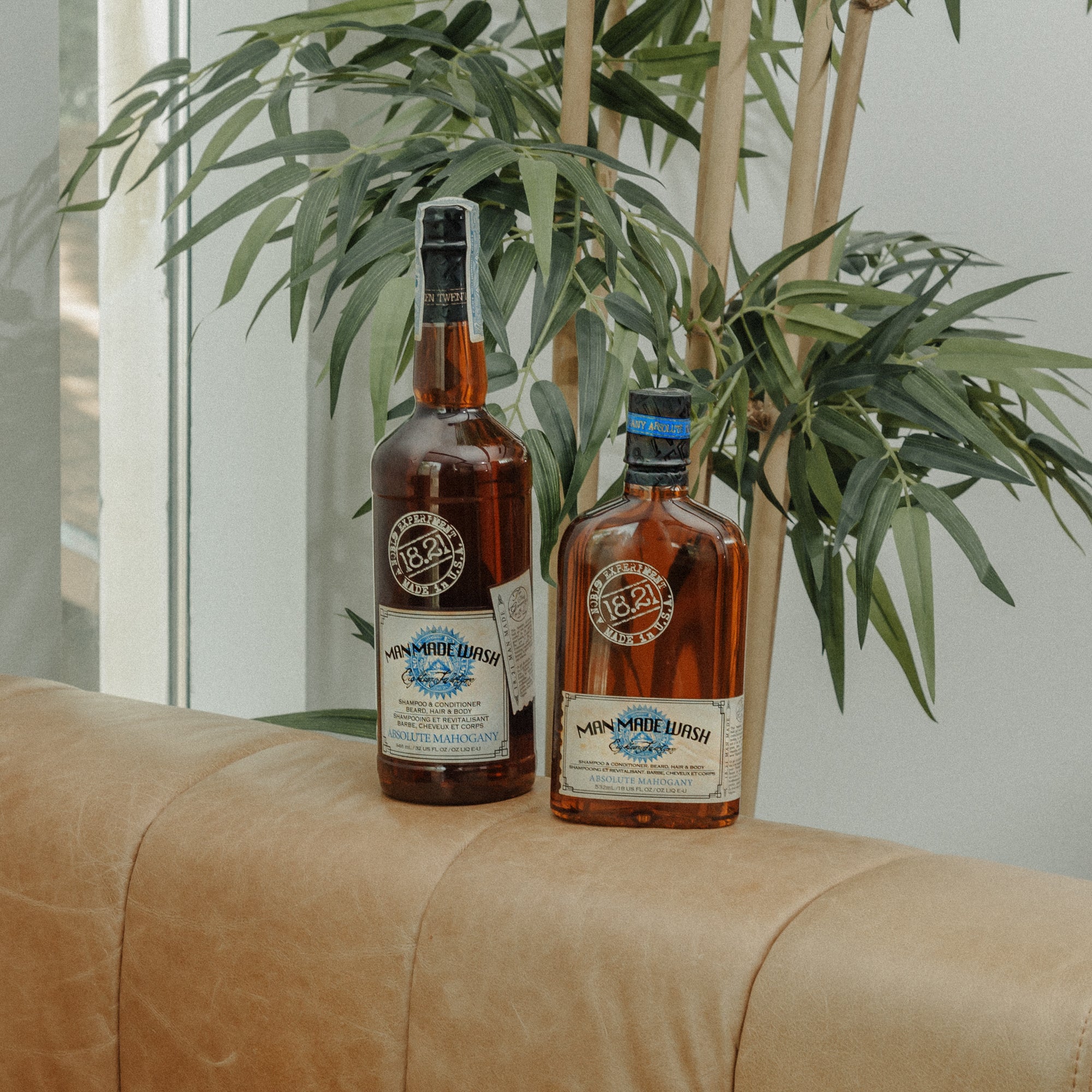 18.21 Man Made Wash in Absolute Mahogany Scent: sizes 18oz and 32oz