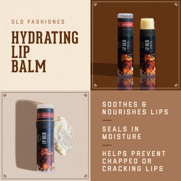 1821 Man Made Old Fashioned Lip Balm Product Benefits:  soothes & nourishes lips.  Seals in moisture.  Helps prevent chapped or cracking lips