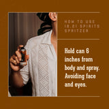 18.21 Man Made Spirits Spritzers How to Use: Hold can 6 inches from body, and spray. Avoid Face and Eyes.