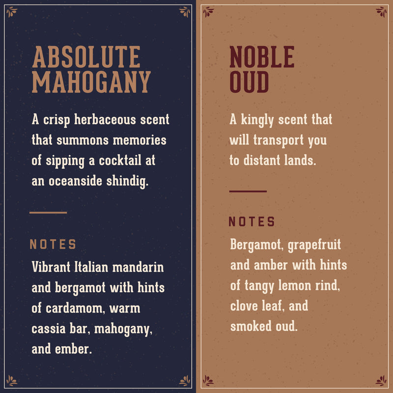 Absolute Mahogany & Noble Oud 3.4oz Man Made Wash & Spirits 
