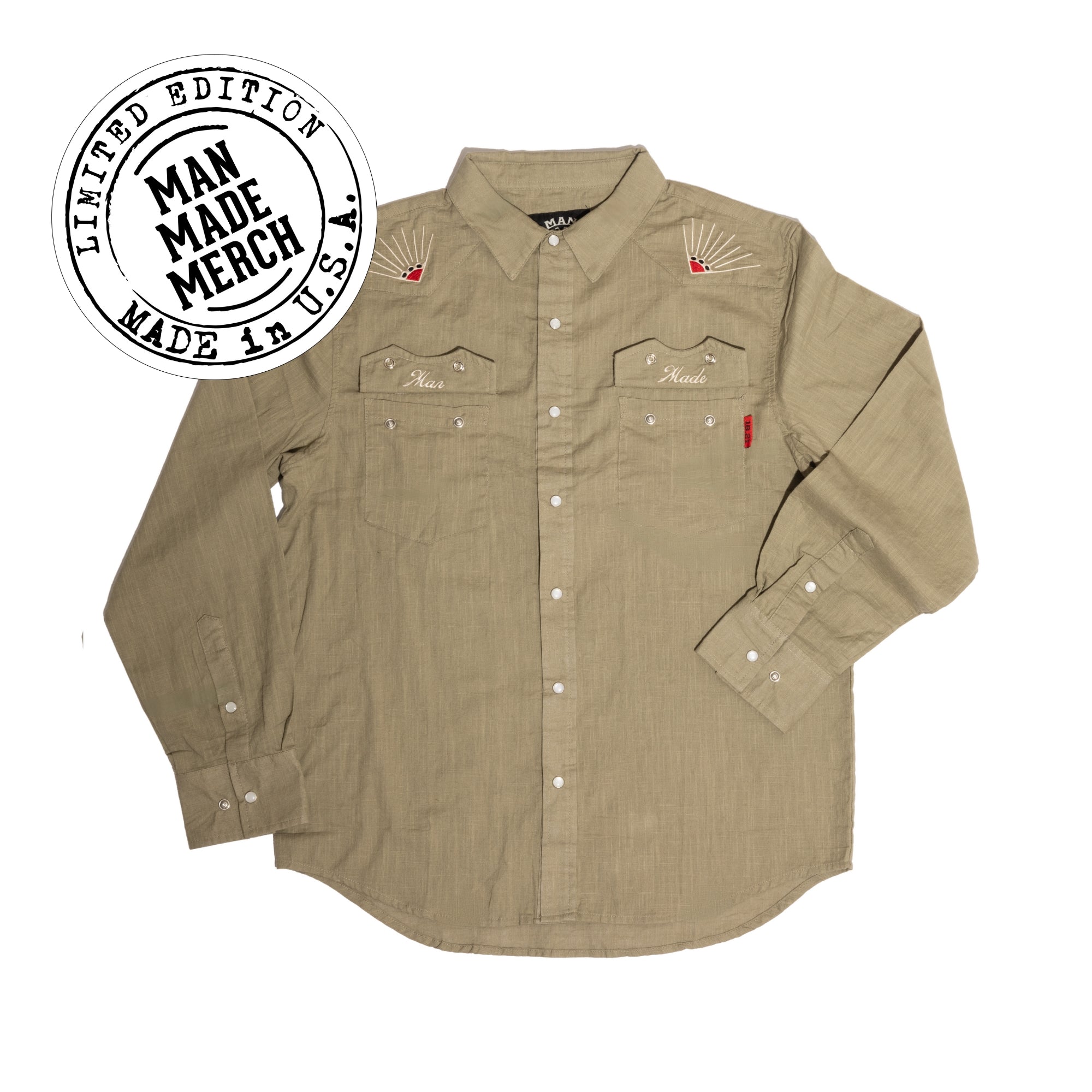 18.21 Man Made long sleeve button up down snap shirt