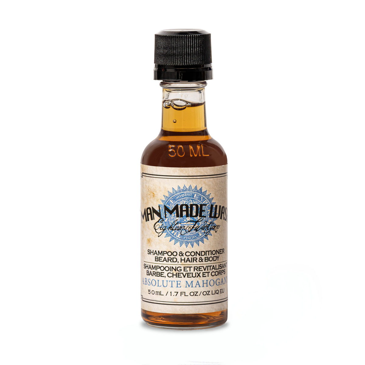 Bottle of Man Made Wash in Absolute Mahogany scent on a white background