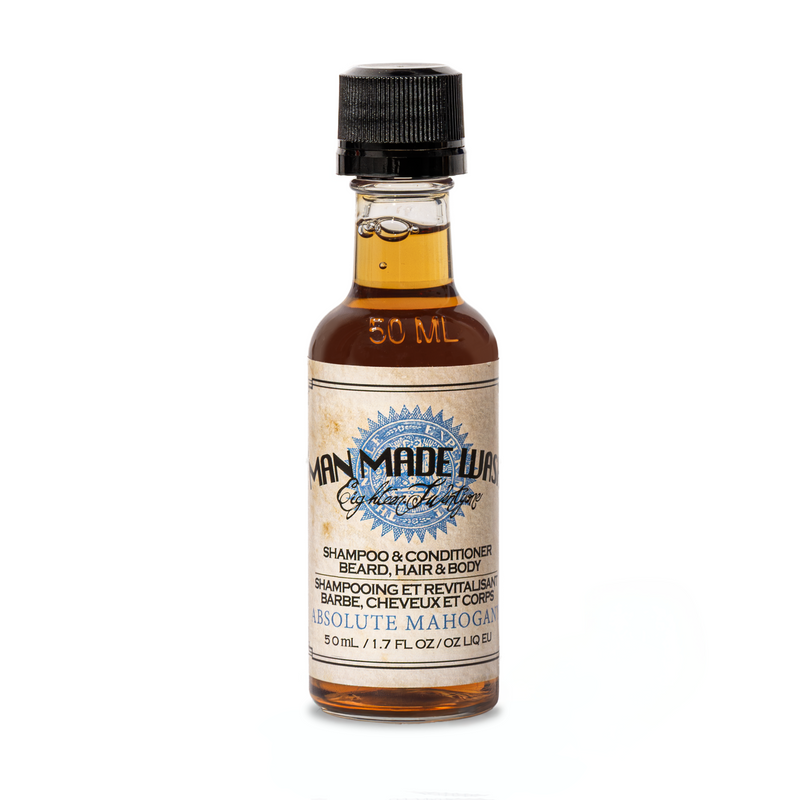 Bottle of Man Made Wash in Absolute Mahogany scent on a white background