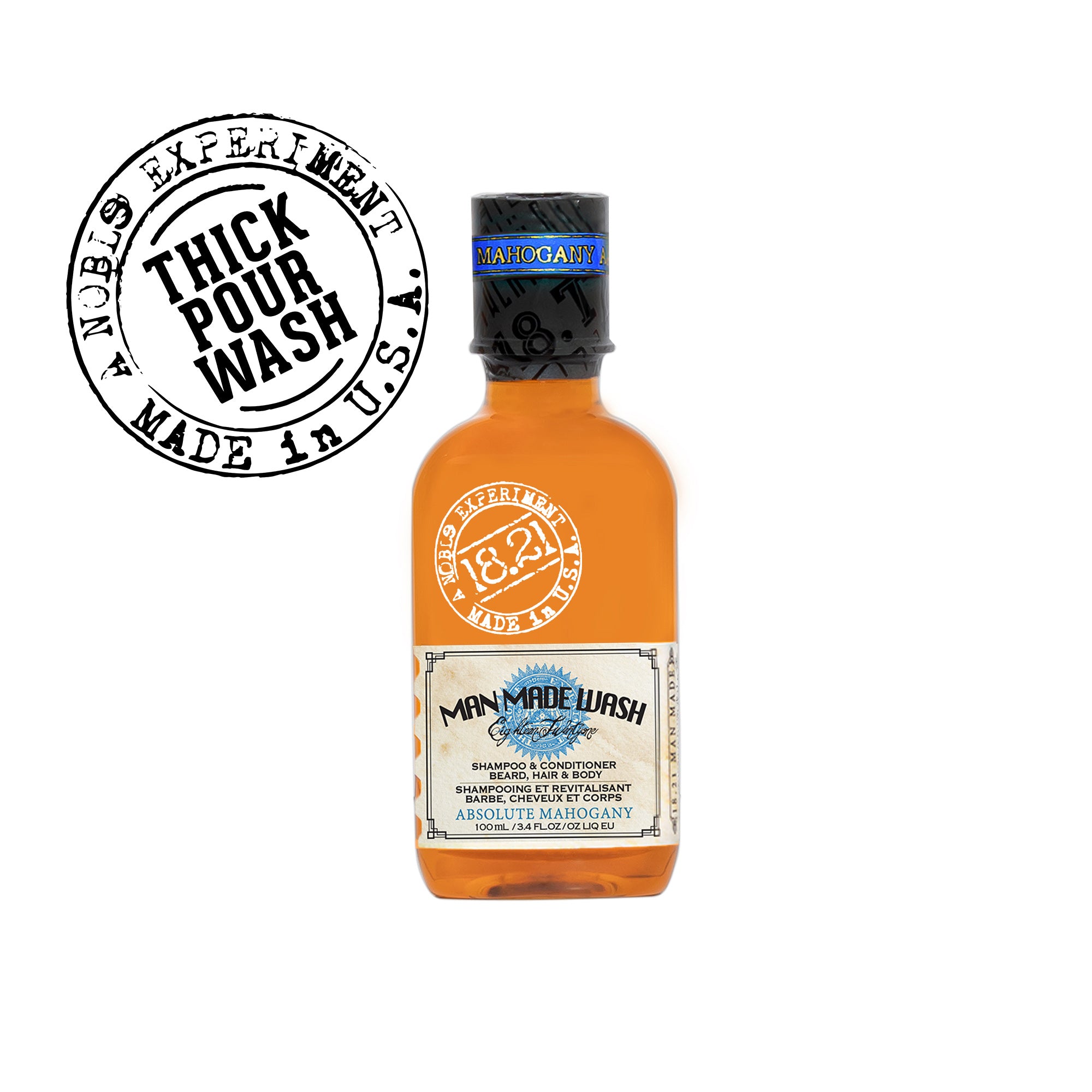 18.21 Man Made travel size 3.4oz Wash in Absolute Mahogany scent 