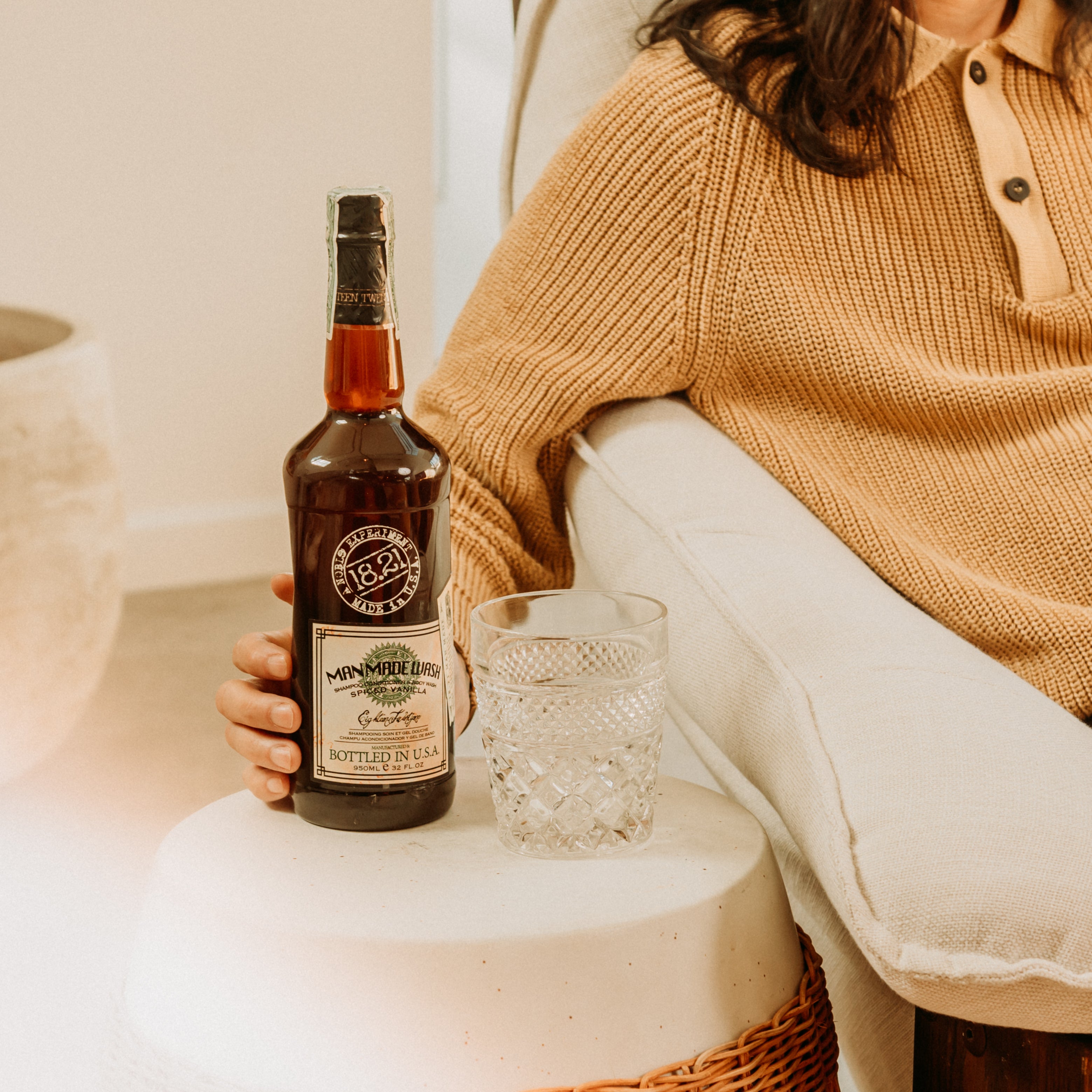 18.21 Man Made Wash Spiced Vanilla bottle in 32oz size